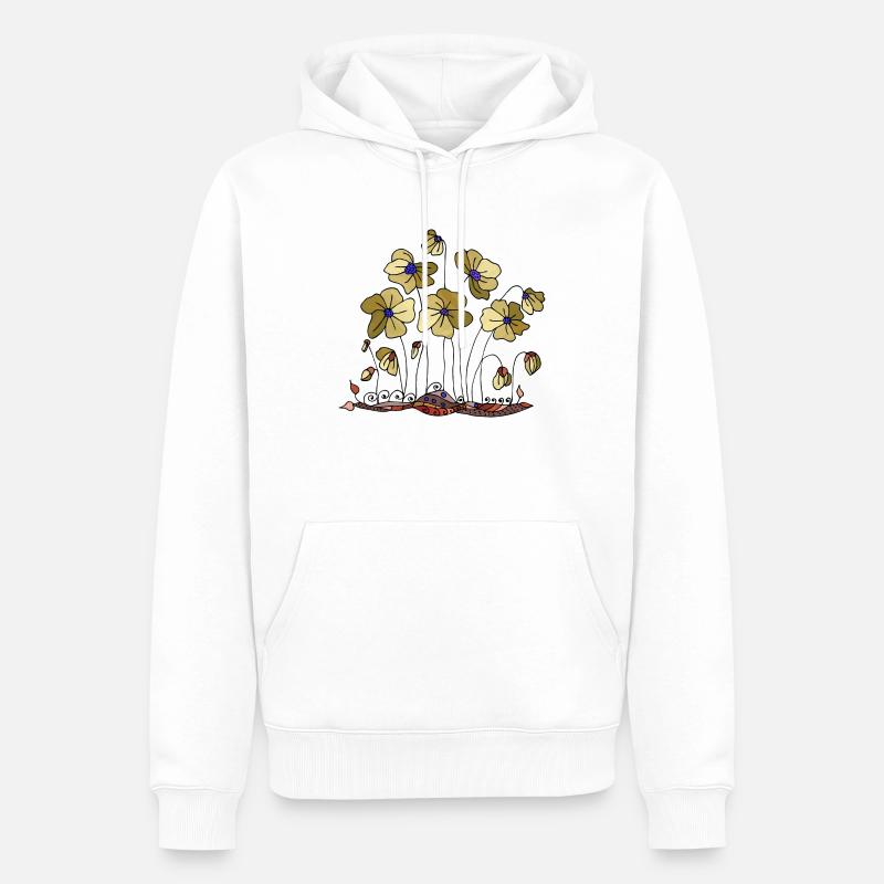 Fleur - Sweat à capuche Premium bio Homme - blanc