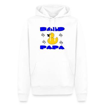 BALD PAPA - Sweat à capuche Premium bio Homme - blanc - Devant - Nico (187cm)
