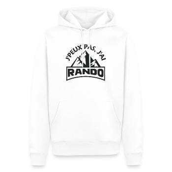 Je peux pas j ai rando randonnée - Sweat à capuche Premium bio Homme - blanc - Devant - Nico (187cm)