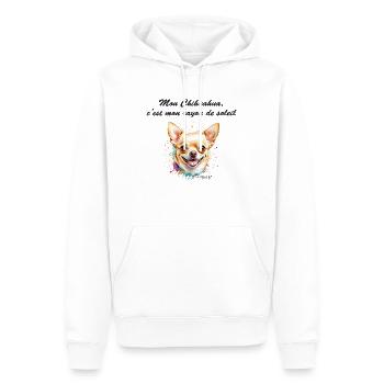 Chihuahua rayon de soleil - Sweat à capuche Premium bio Homme - blanc - Devant - Nico (187cm)
