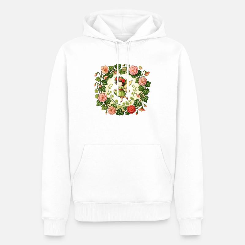 Fée du jardin de fleurs - Sweat à capuche Premium bio Homme - blanc