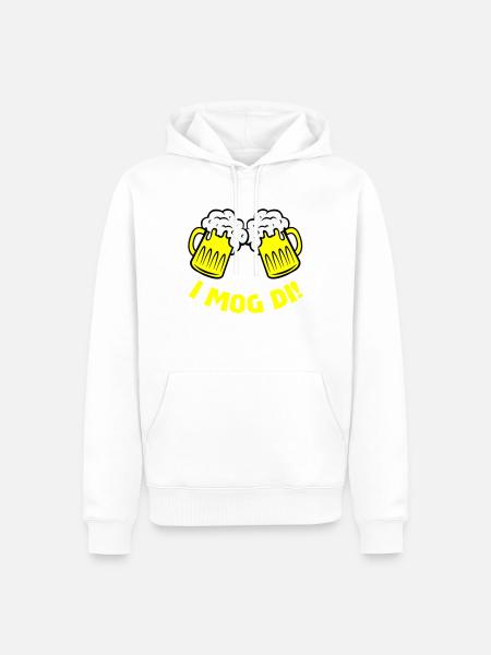 beer i mog di - Men’s Premium Organic Hoodie - white
