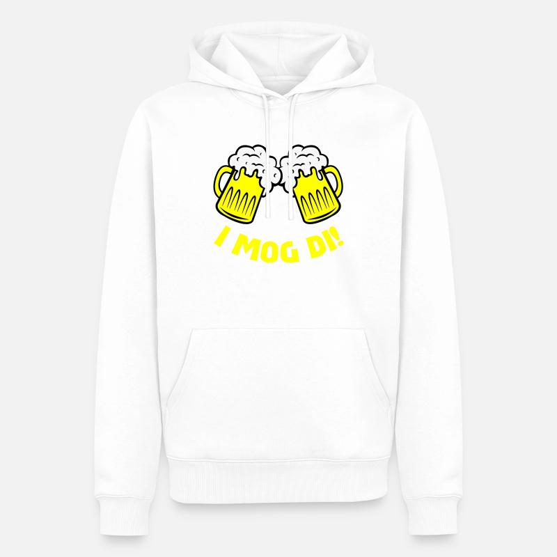bier i mog di - Männer Premium Bio Hoodie - Weiß