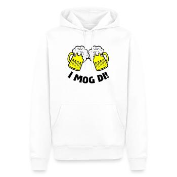 beer i mog di - Men’s Premium Organic Hoodie - white - Front - Nico (187cm)
