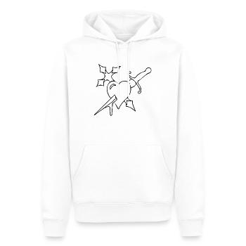 Herzinfarkt - Männer Premium Bio Hoodie - Weiß - Vorne - Nico (187cm)
