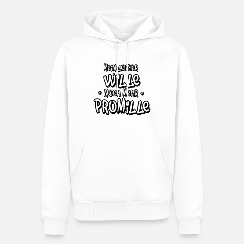 Plus par mille - Sweat à capuche Premium bio Homme - blanc