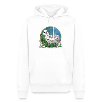 Mouton - Sweat à capuche Premium bio Homme - blanc - Devant - Nico (187cm)