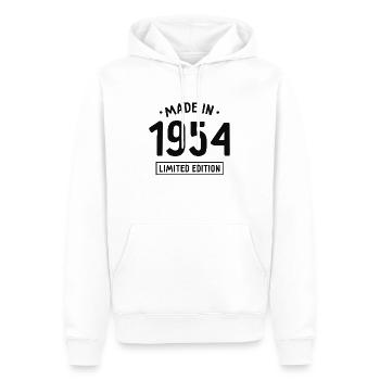 Made in 1954 - Limited Edition - Geburtsjahr - Männer Premium Bio Hoodie - Weiß - Vorne - Nico (187cm)