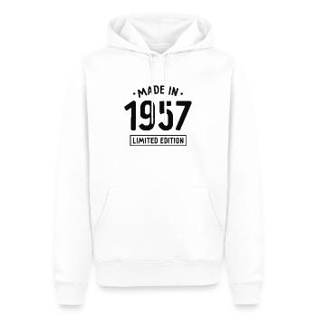 Made in 1957 - Limited Edition - Geburtsjahr - Männer Premium Bio Hoodie - Weiß - Vorne - Nico (187cm)
