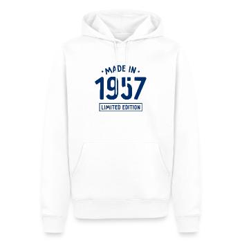 Made in 1957 - Limited Edition - Geburtsjahr - Männer Premium Bio Hoodie - Weiß - Vorne - Nico (187cm)