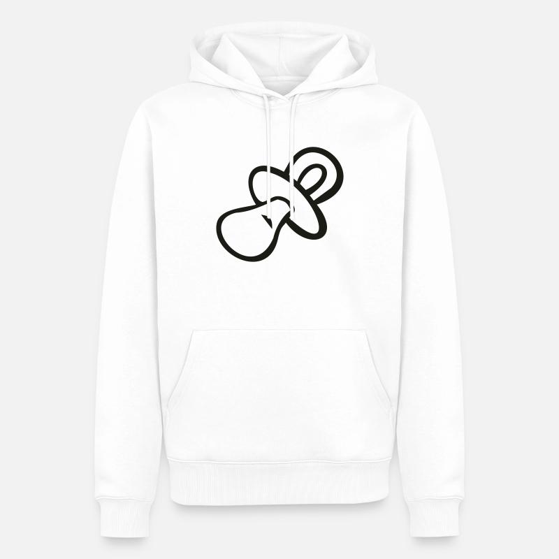Schnuller - Männer Premium Bio Hoodie - Weiß