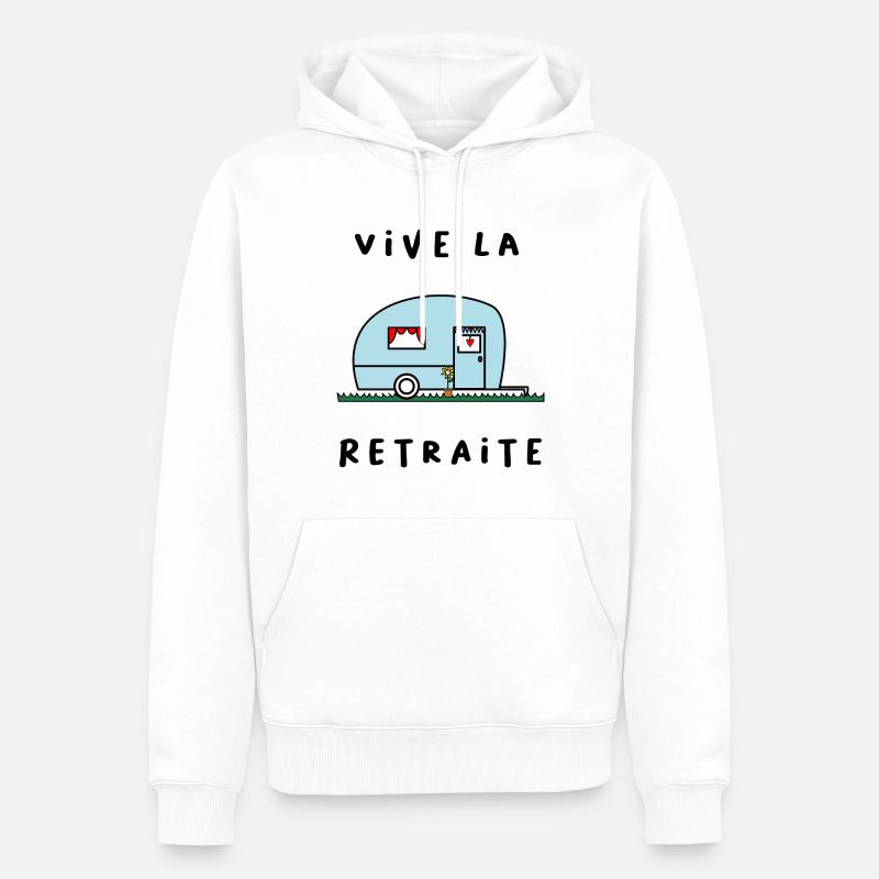 RETRAITE. RETRAITE. RETRAITEE. RETRAITE - Sweat à capuche Premium bio Homme - blanc