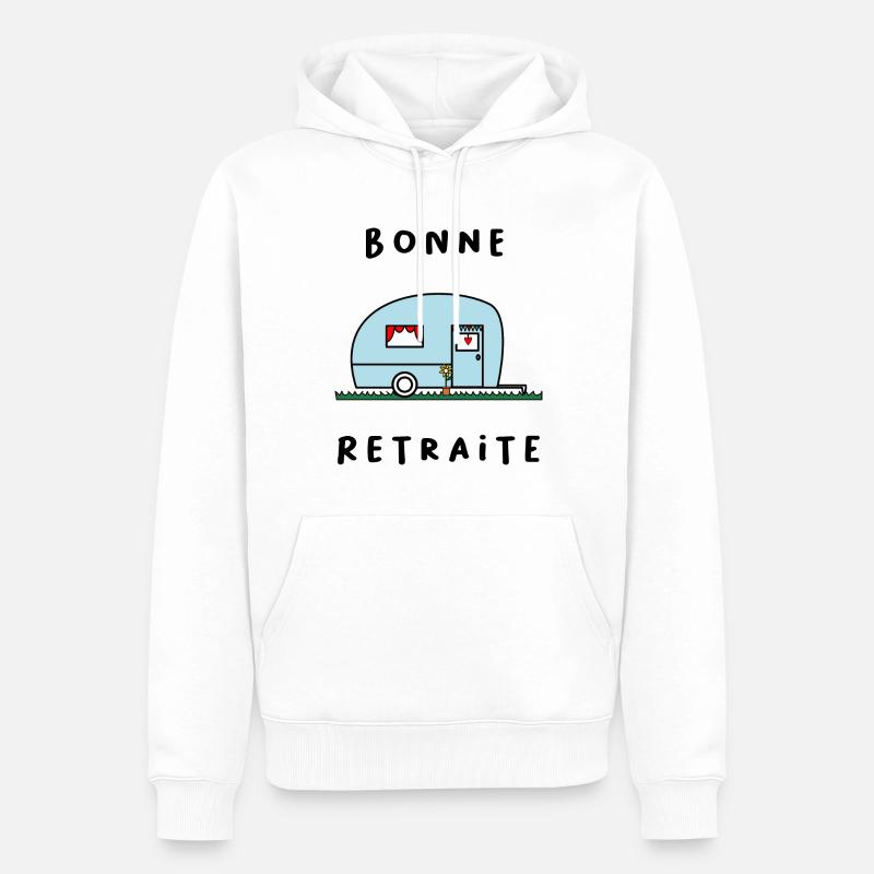 RETRAITE. RETRAITE. RETRAITEE. RETRAITE - Sweat à capuche Premium bio Homme - blanc