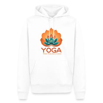 Lotus Flower Yoga Lover Meditation - Men’s Premium Organic Hoodie - white - Front - Nico (187cm)