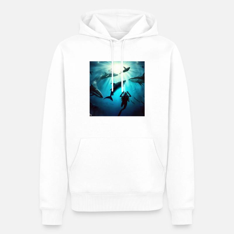 Divemaster 2 - Männer Premium Bio Hoodie - Weiß