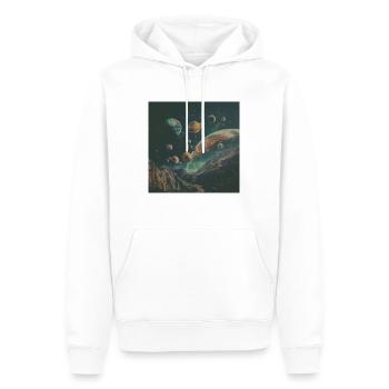 Sonnensystem - Männer Premium Bio Hoodie - Weiß - Vorne - Nico (187cm)