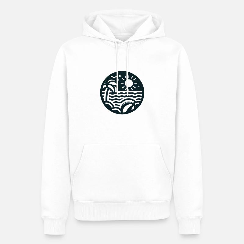 Vacances d’été à la plage et à la mer - Sweat à capuche Premium bio Homme - blanc