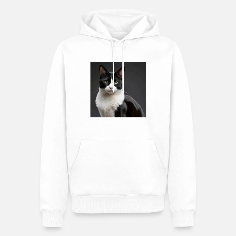 Katze - Männer Premium Bio Hoodie - Weiß