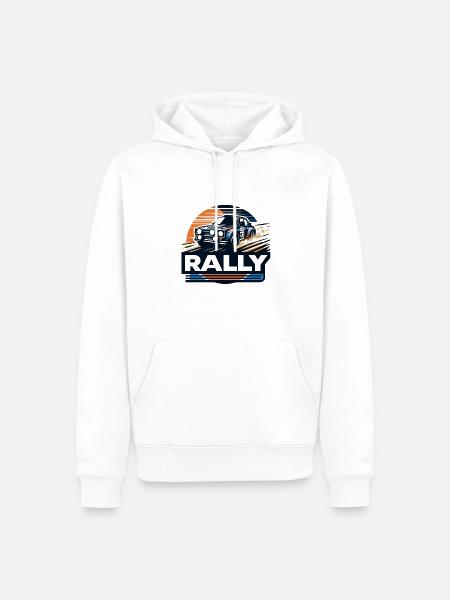 Autorennen Rallye Design - Männer Premium Bio Hoodie - Weiß