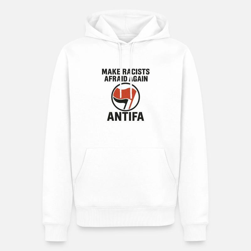 Antifa - Make Racists Afraid Again - Männer Premium Bio Hoodie - Weiß