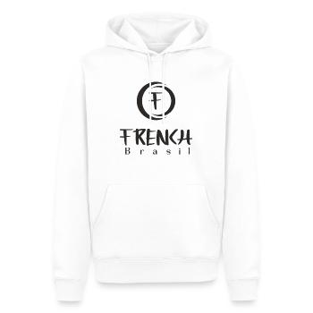 French Brasil Officiel - Sweat à capuche Premium bio Homme - blanc - Devant - Nico (187cm)