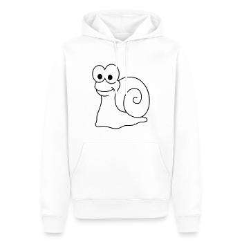 Schnecke Comic Tier - Männer Premium Bio Hoodie - Weiß - Vorne - Nico (187cm)
