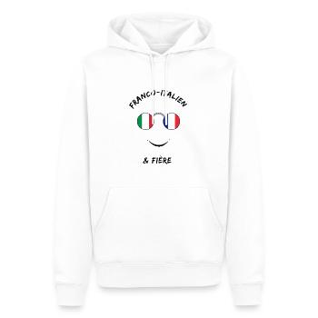 Franco Italien et fière - Sweat à capuche Premium bio Homme - blanc - Devant - Nico (187cm)