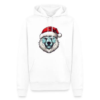 Portrait d’ours polaire Noël ours polaire - Sweat à capuche Premium bio Homme - blanc - Devant - Nico (187cm)