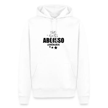 LETS GO TO ABOISSO CI - Sweat à capuche Premium bio Homme - blanc - Devant - Nico (187cm)