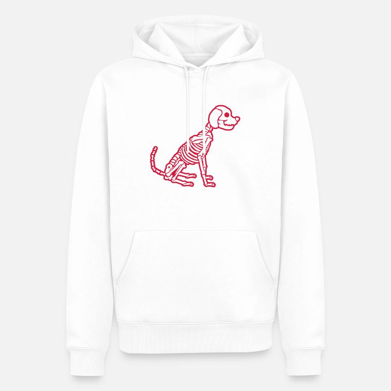 Cool Skeleton Dog Design - Sweat à capuche Premium bio Homme - blanc