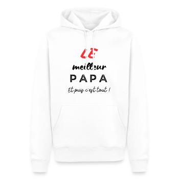 LE meilleur papa, et puis c'est tout ! - Sweat à capuche Premium bio Homme - blanc - Devant - Nico (187cm)