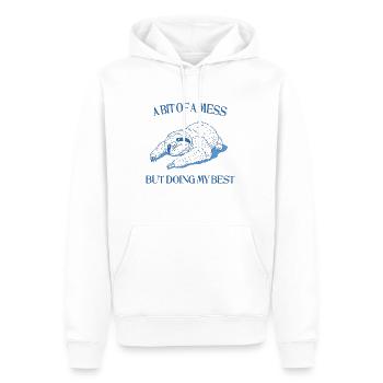 A Bit of a Mess - Men’s Premium Organic Hoodie - white - Front - Nico (187cm)