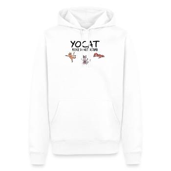 Chats Yoga - Sweat à capuche Premium bio Homme - blanc - Devant - Nico (187cm)