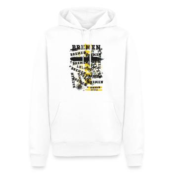 Brême Allemagne Ville Skyline Accueil Amour - Sweat à capuche Premium bio Homme - blanc - Devant - Nico (187cm)