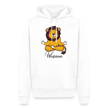 Auszeit Durchatmen Wusaaa Löwe - Männer Premium Bio Hoodie - Weiß - Vorne - Nico (187cm)