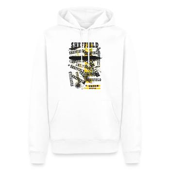 Sheffield Angleterre UK City Skyline Accueil Amour - Sweat à capuche Premium bio Homme - blanc - Devant - Nico (187cm)