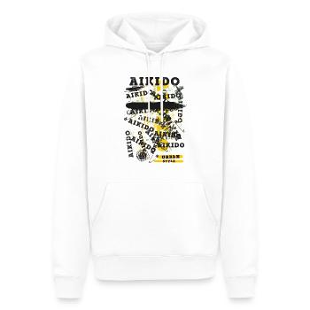 Aïkido Arts Martiaux Arts Martiaux Combattant Vintage Rétro - Sweat à capuche Premium bio Homme - blanc - Devant - Nico (187cm)