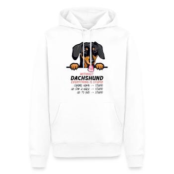 Ohne Dachshund ist alles doof - Männer Premium Bio Hoodie - Weiß - Vorne - Nico (187cm)