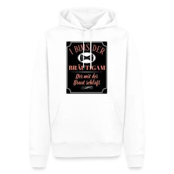 I BIMS DER BRÄUTIGAM - DER MIT DER BRAUT SCHLÄFT - Männer Premium Bio Hoodie - Weiß - Vorne - Nico (187cm)