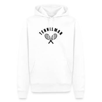 Collection Tennisman - Profession - Sweat à capuche Premium bio Homme - blanc - Devant - Nico (187cm)