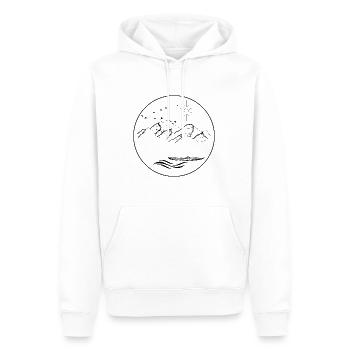 Le lac à la montagne - Sweat à capuche Premium bio Homme - blanc - Devant - Nico (187cm)