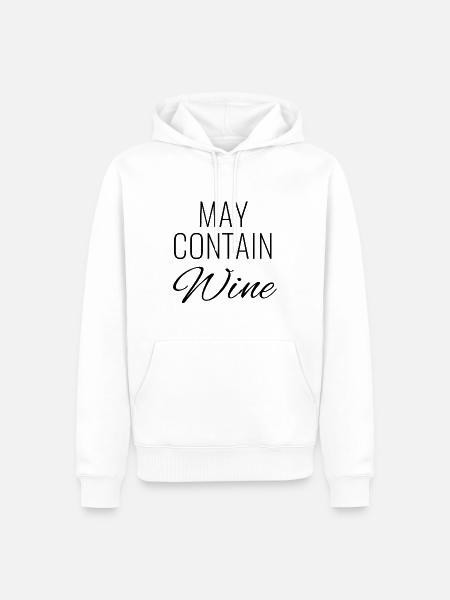 May Contain Wine - Männer Premium Bio Hoodie - Weiß