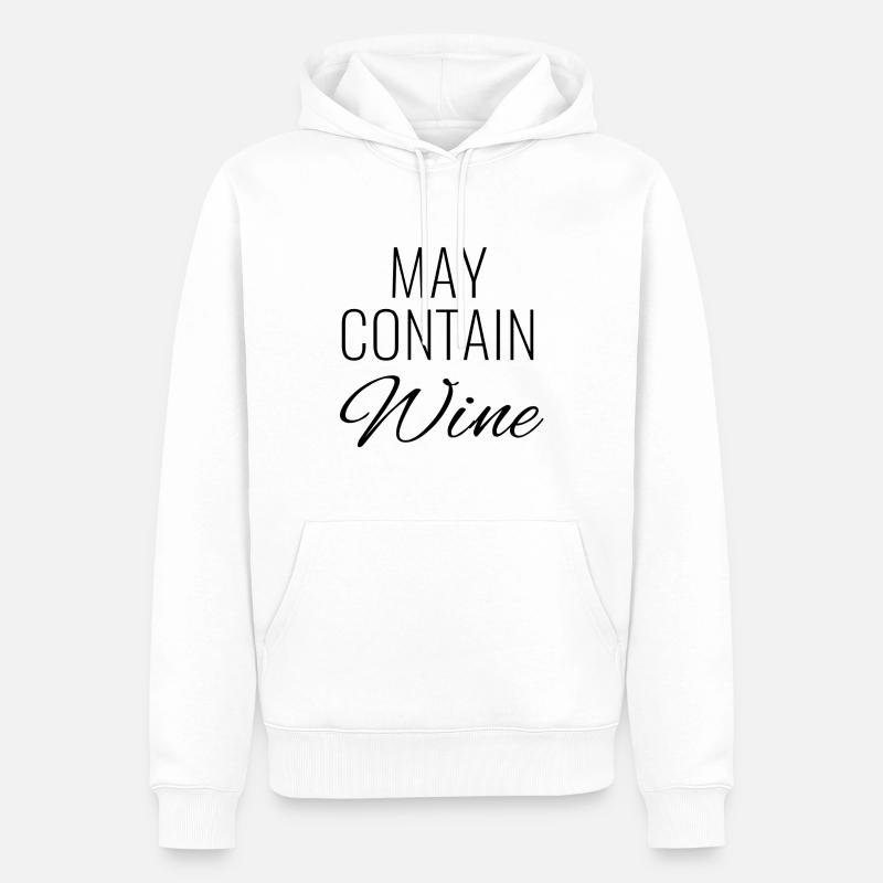 May Contain Wine - Männer Premium Bio Hoodie - Weiß