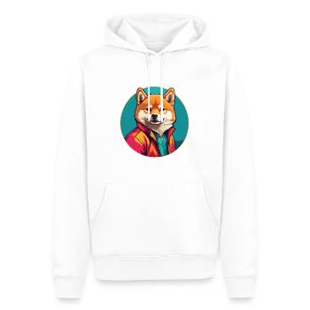 Shiba Inu Portrait im Farbkreis - Männer Premium Bio Hoodie - Weiß - Vorne - Nico (187cm)