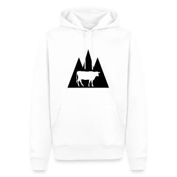 Triangle mountain and cow - - Men’s Premium Organic Hoodie - white - Front - Nico (187cm)