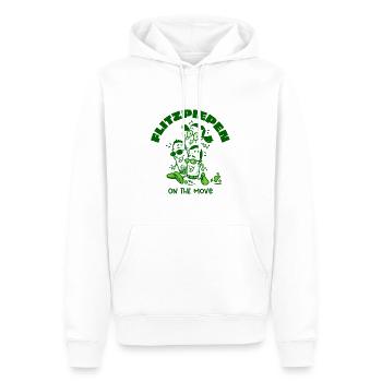 Flitzpiepen on move - Grün - Männer Premium Bio Hoodie - Weiß - Vorne - Nico (187cm)