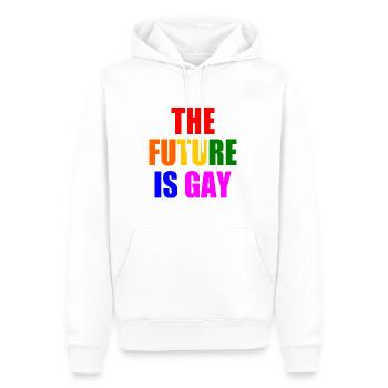 the future is gay - Sweat à capuche Premium bio Homme - blanc - Devant - Nico (187cm)