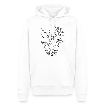 Triceratops Dinosaurier Baby auf dem Skateboard. - Männer Premium Bio Hoodie - Weiß - Vorne - Nico (187cm)