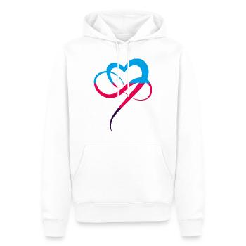 Polyamorie Flagge Infinity Heart Buntes Herz - Männer Premium Bio Hoodie - Weiß - Vorne - Nico (187cm)