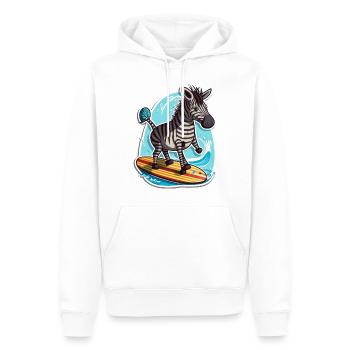 Surfing Zebra - Men’s Premium Organic Hoodie - white - Front - Nico (187cm)